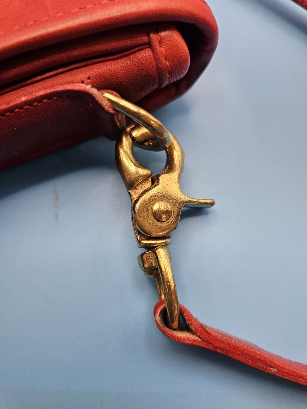 Vintage Coach Fully Convertible Clutch Vibrant Red Bag Creed 869-7751 - Picture 7 of 16
